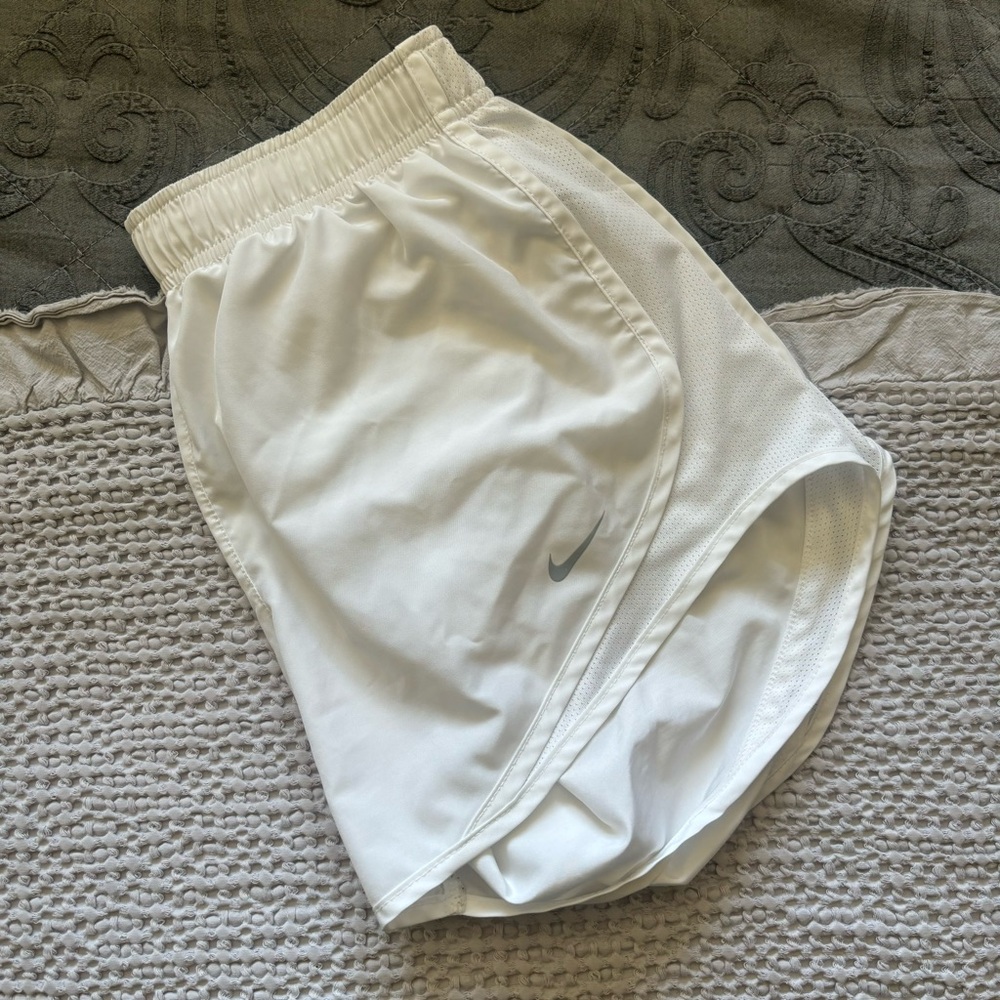 White Nike Running Shorts